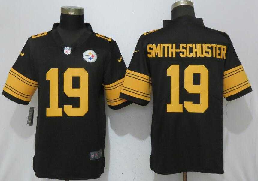 Nike Steelers 19 JuJu Smith Schuster Black Color Rush Limited Jersey,We sell and wholesale Nike Steelers 19 JuJu Smith Schuster Black Color Rush Limited Jersey on line form chian!